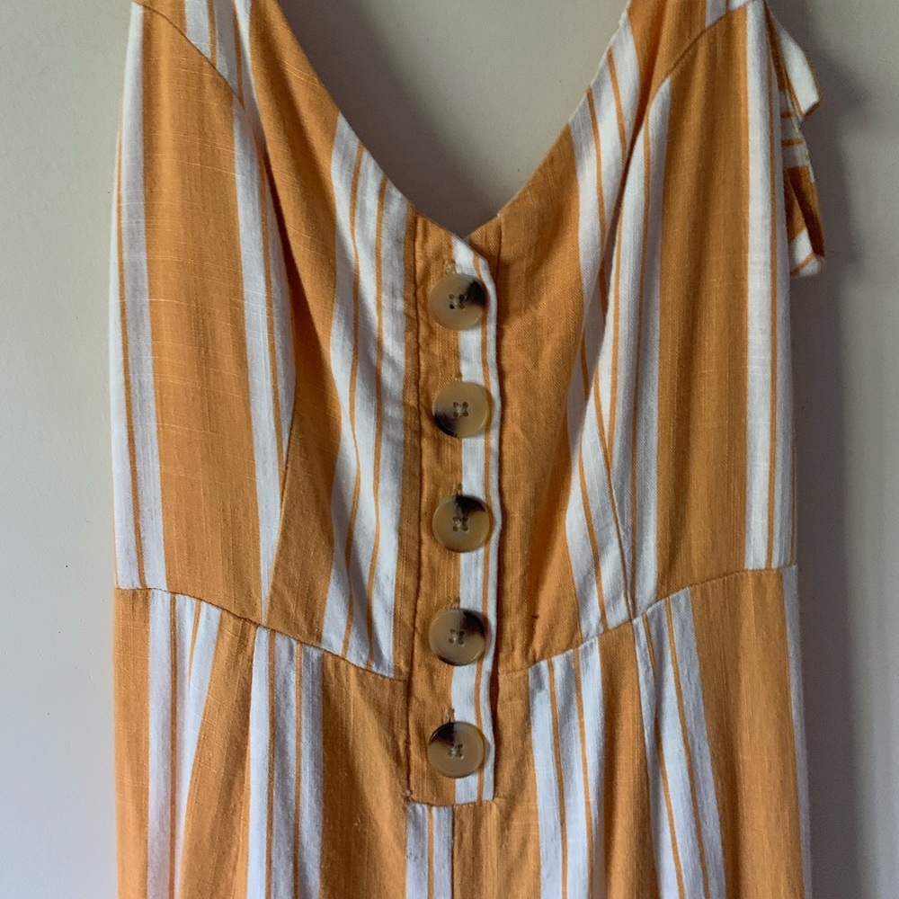 Yellow and White striped Jumpsuit